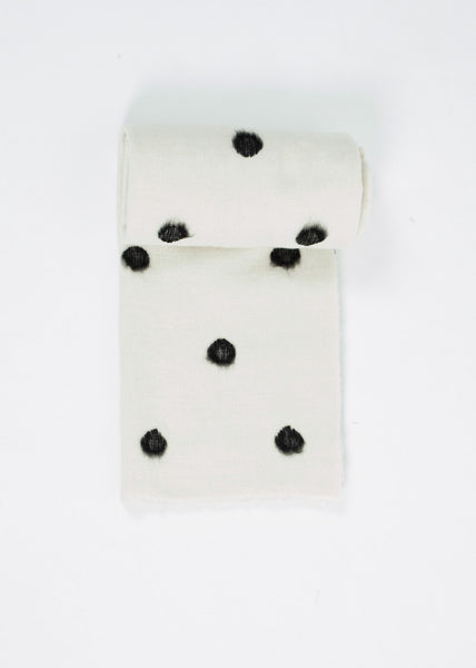 Cashmere Dot Shawl in Black/White